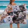 Cat Print Super Absorbent Towel, Multiple Sizes Quick Dry for Beach Swimming Camping Travel