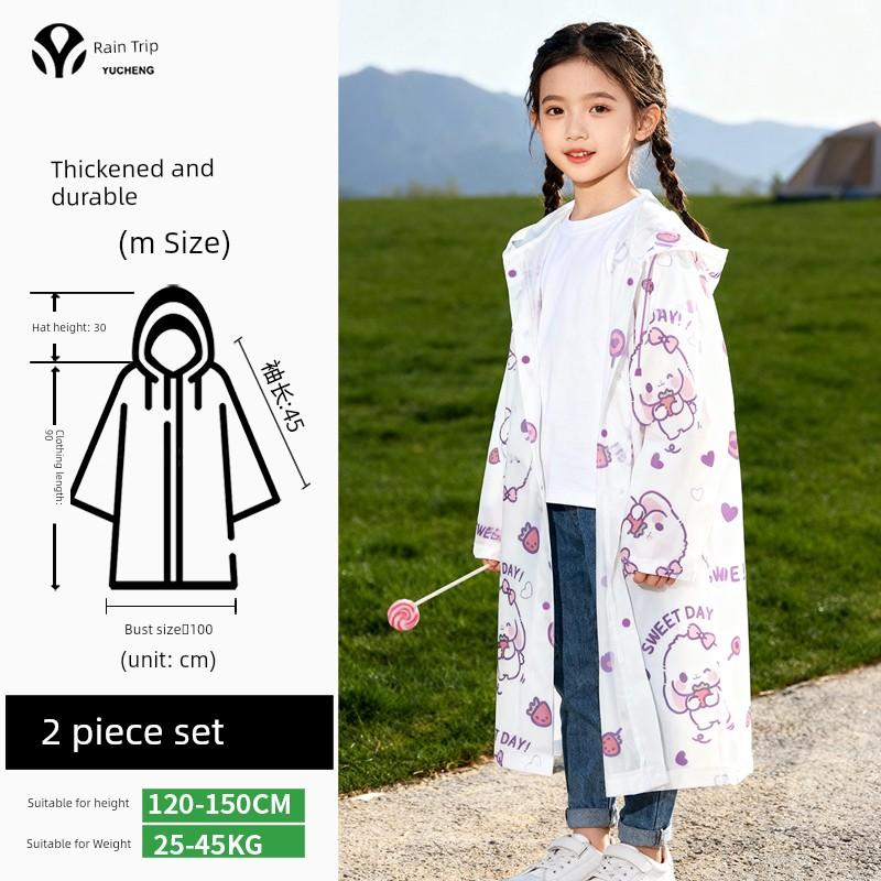 Portable Thickened Kids Raincoat for School Travel