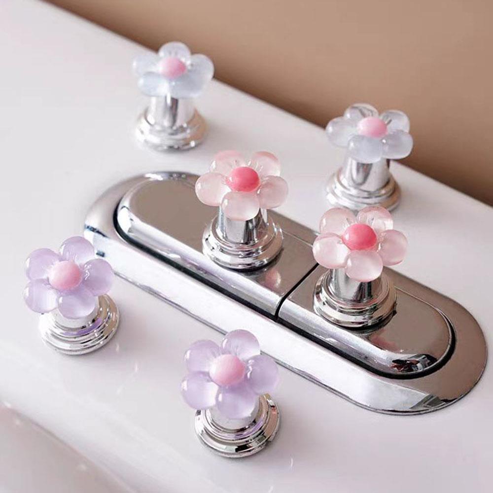 Flower Shaped Toilet Press Button Convenient Flush Lift Cover Toilet Water Tank Button Auxiliary Device Home Bathroom Supplies