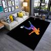 Colorful Soccer Player Illustration Rug Non-slip rug suitable for living room and bedroom sofas.
