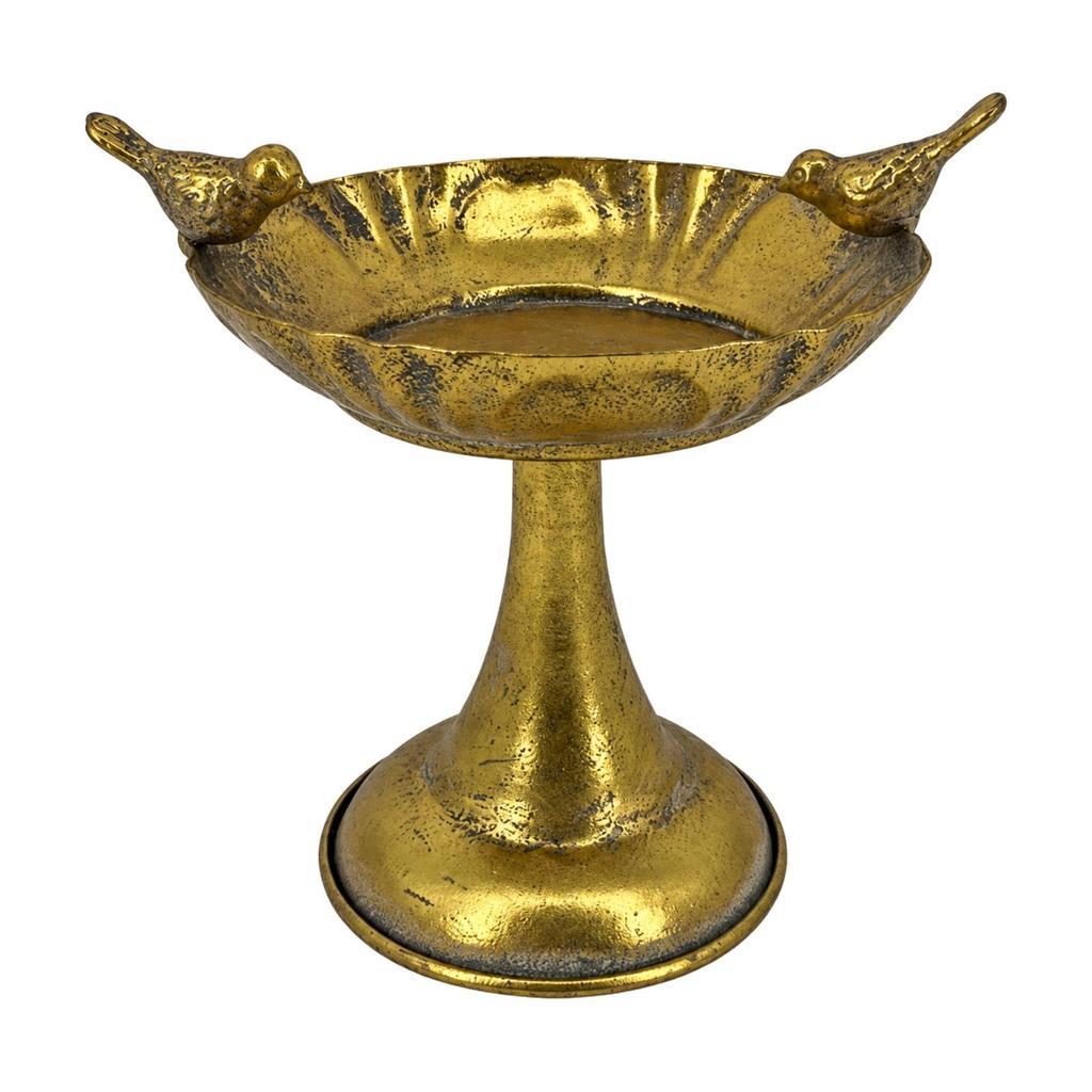 Pedestal Planter Open Top Design Ornate Metal Vase with Base for Tabletop Display, Dining