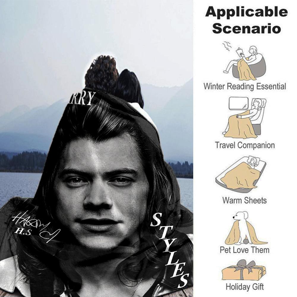 Harry Styles Fashion Flannel Blanket Super Soft Warm Cozy Blanket For Sofa Bed Office Travel Allseason Home Decor Gift