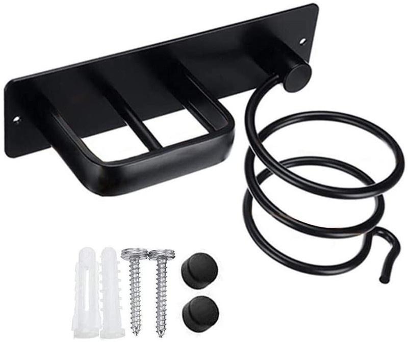 

Органайзер Держатель для фена Анодированный алюминий Полка для хранения в ванной Комнате Щипцы для завивки чёрный