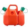 Fuel Container, 6 L, Fuel Tank with Spout & 1.9 L Extra Oil Container, 5.5 L/min Max Flow Rate, Leak-proof and Portable Flat Fluid Container for Most