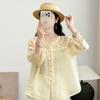 1116 Summer New Women's Crew Neck Japanese Ramie Shirt Loose Shirt Top Hollow Embroidered Shirt Pullover