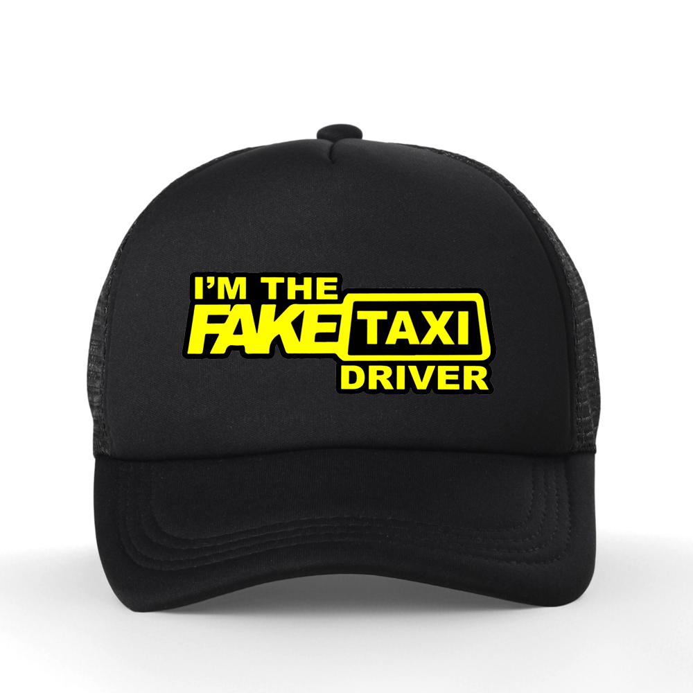 Fake Taxi Black Print Snapback Hat High Quality Mesh Breathable Summer Men Baseball Cap