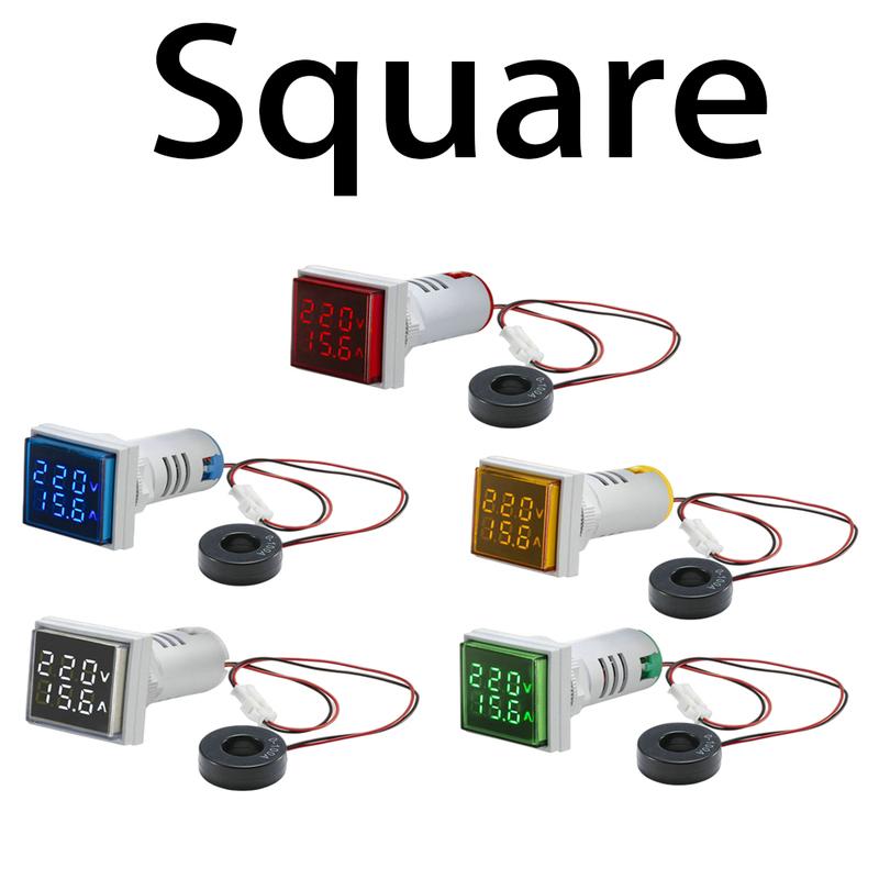 AC 50-500V 0-100A Square LED Digital Voltmeter Ammeter 110V 220V Voltage Current Meter Voltammeter Car Volt Amp Tester Detector