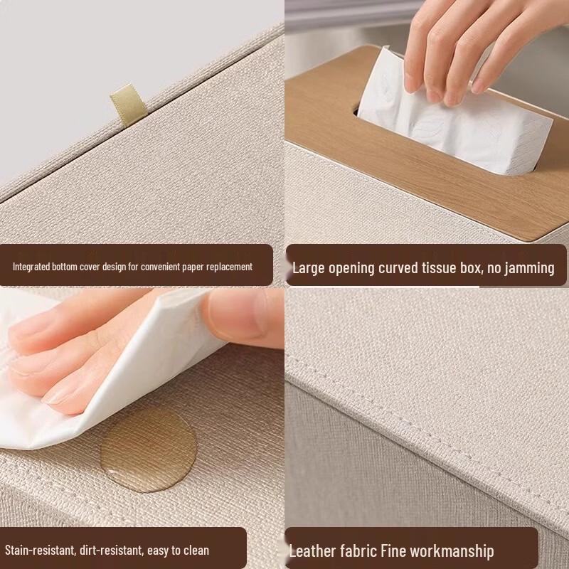 Zhi Shi Light Luxury Leather Tissue Box