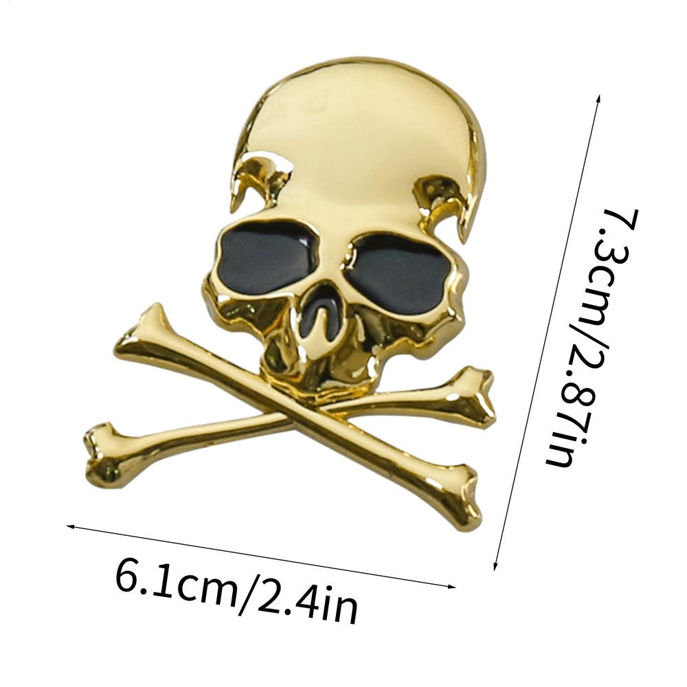 

1Pcs Universal 3D Metal Skull Car Styling Skeleton Boost Loading Boosting Emblem Badge Sticker Decal Auto Accessories золотий