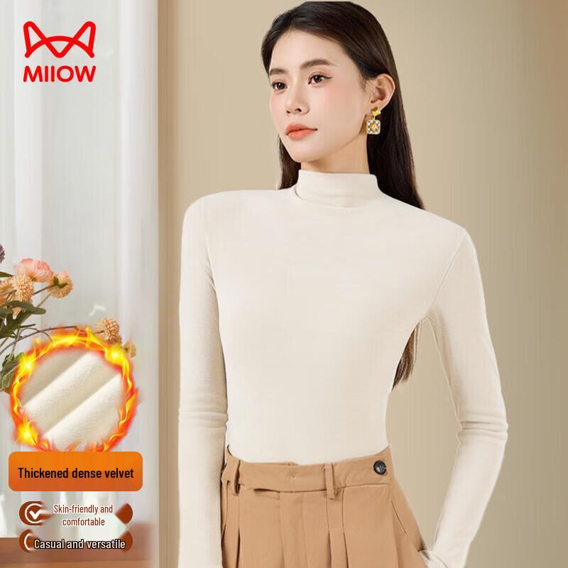 Mao Ren Women s Thickened Mock Neck Long Sleeve Knit Top L