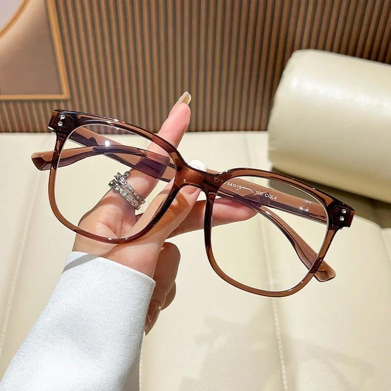 Men Women Fashion New Full Frame Blue Light Blocking Glasses Women Fashion Premium Feeling Large Frame Glasses Hd Flat Glasses