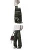 Unisex American Retro Camo Jogginghose: Hohe Taille, Gekrümmtes Bein, Herbsttrend