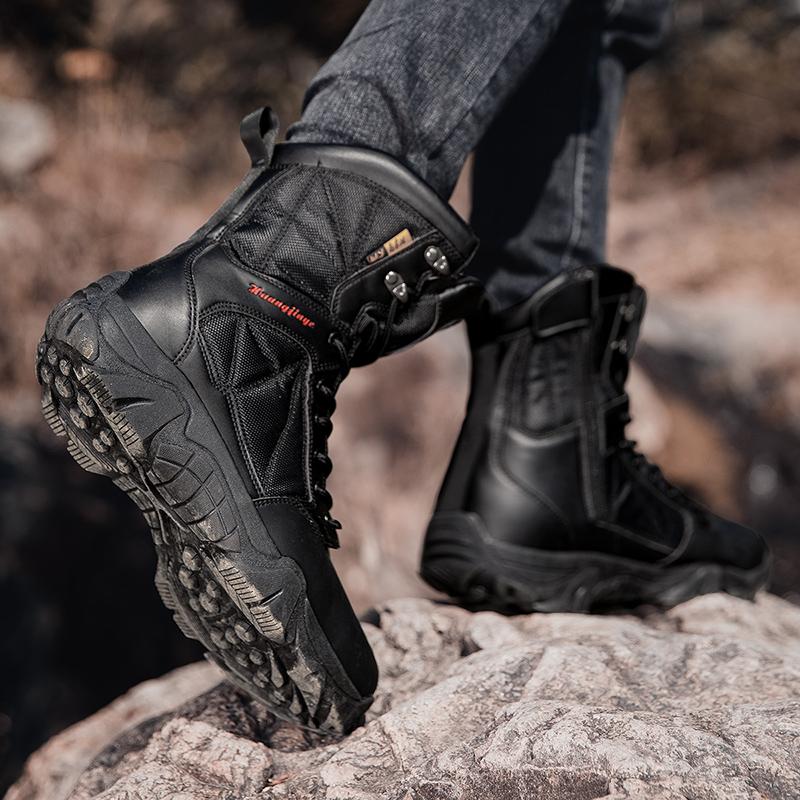 Fashion Summer Outdoor Hiking Climbing Shoes Wear-resistant Non-slip Boot Fashion Lace-up High Top Shoe Classic Men's Motorcycle Boots