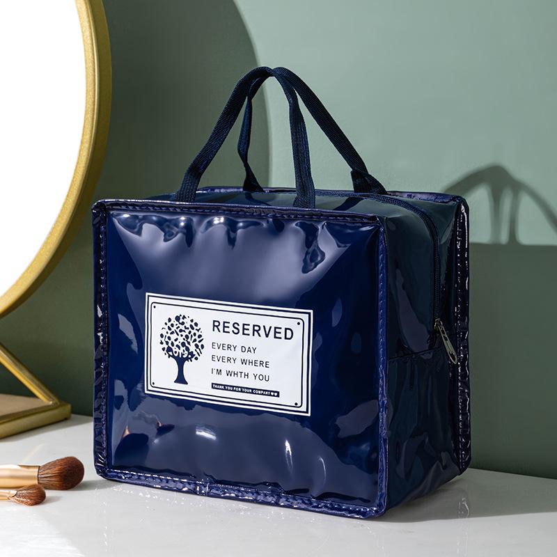 

Водонепроницаемая термосумка для ланча с утолщенным пакетом со льдом, большая коробка для бенто и сумка для пикника Large 27x15x23cm темно-синий