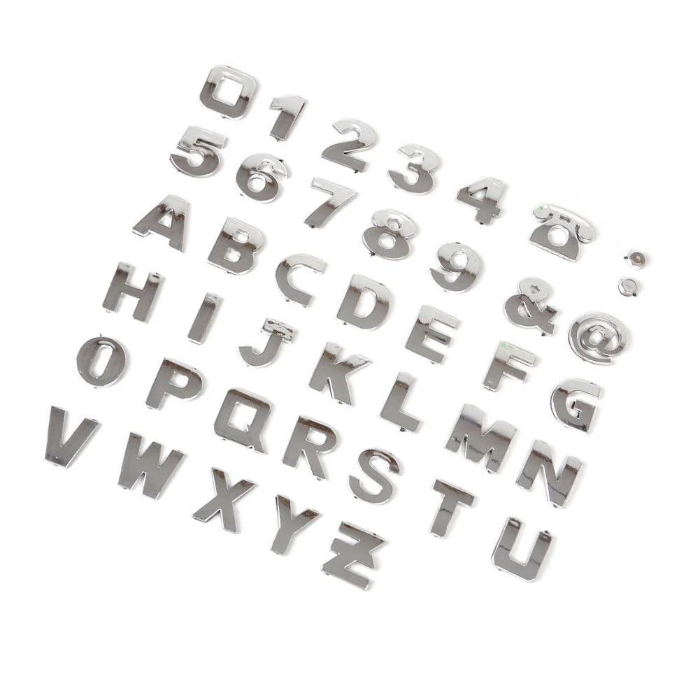40Pcs DIY 3D Chrome Car Emblem Stickers Alphabet Letter Number Symbol Badge Words Sticker Auto Styling Car Decal Car Accessories