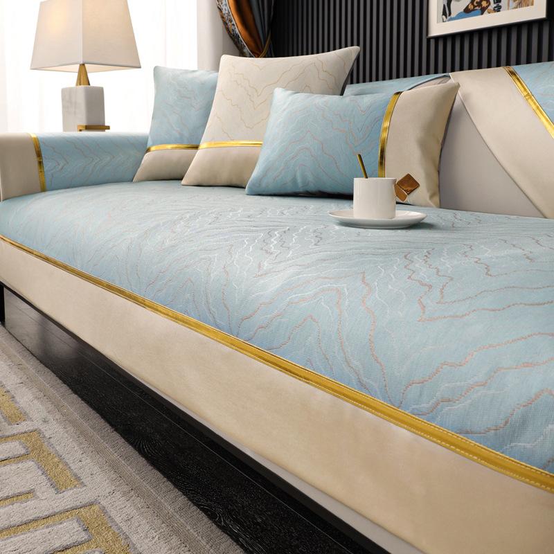 Pernă de canapea Pernă de șezut de vară pentru vară Covoraș din fibră de viscoză, lavabil, ușoară, de lux, anti-alunecare, husă modernă, pânză