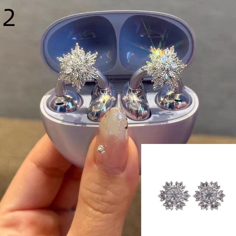 2Pcs DIY Headphone Diameter Buckle Zircon Decorative Headphone Decoration Clip Removable Easy To Install Earbud Accessories