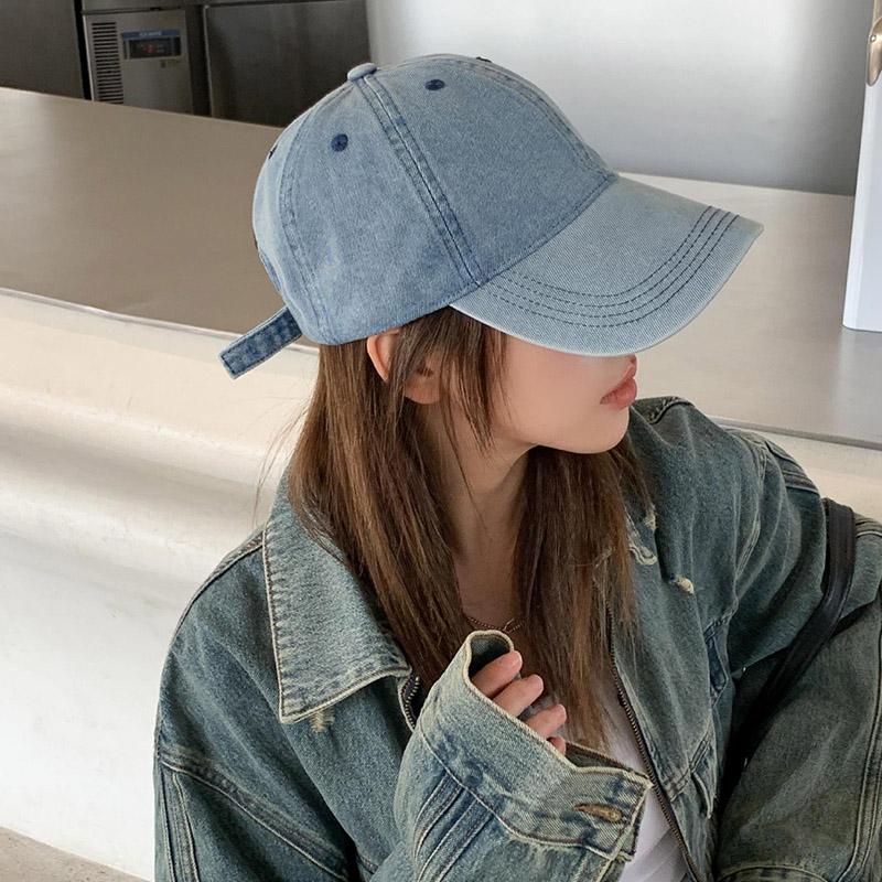 JK Korean Solid Color Denim Baseball Cap Women Men Outdoor Snapback Sports Sun Visor Hat Hip Hop Street Adjustable Peaked Caps