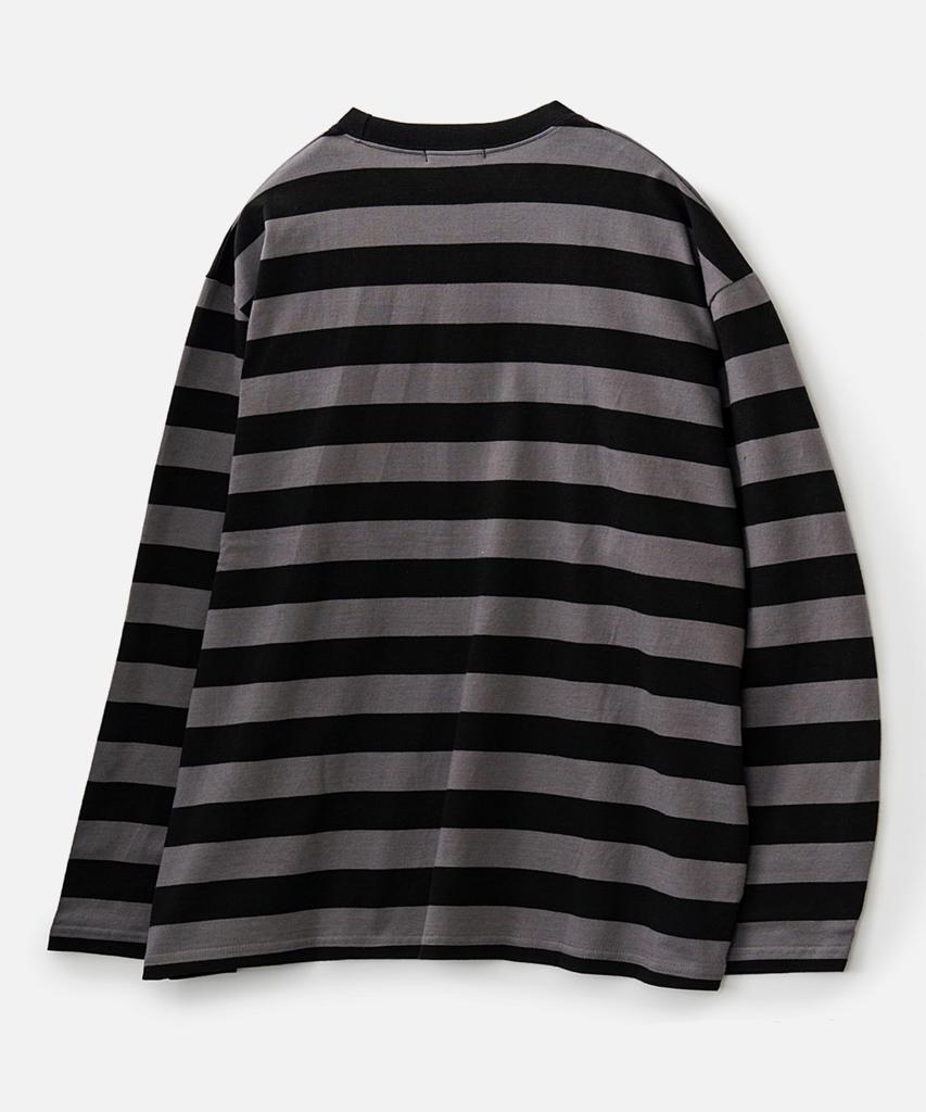 VASTIC Text Stripe Long Sleeve_Black/Charcoal