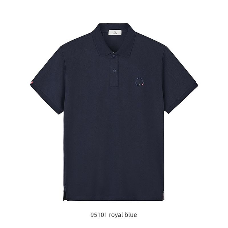 American Casual Embroidery Lapel Knitted Light Luxury Polo Shirt Men's Short Sleeve Summer Collar T-shirt Foreign Trade Men's T-shirt