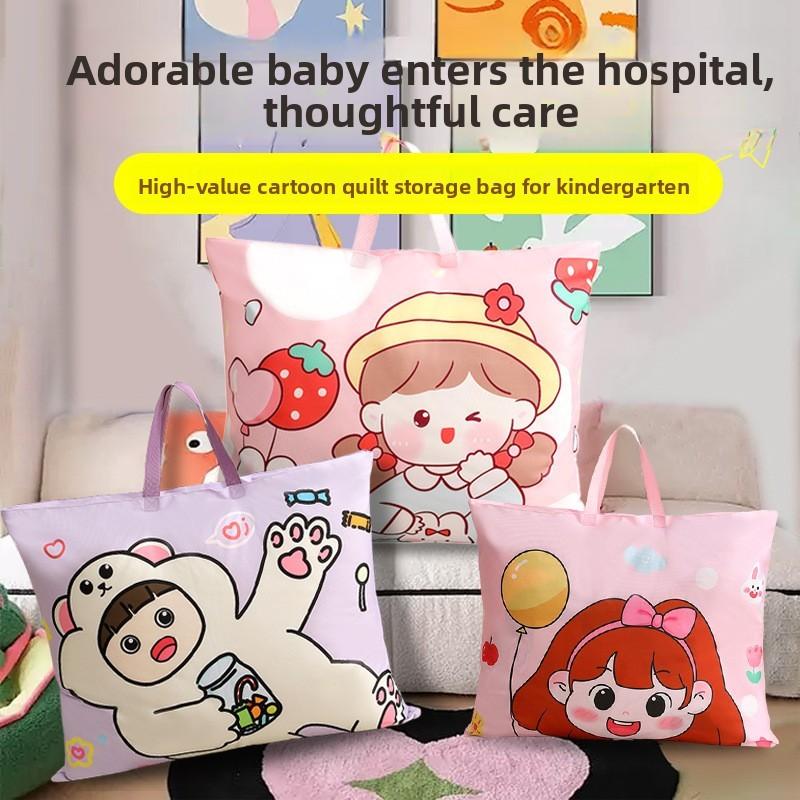 Toddler Cartoon Quilt Storage Bag With Waterproof Oxford Fabric For Bedroom And Travel Use