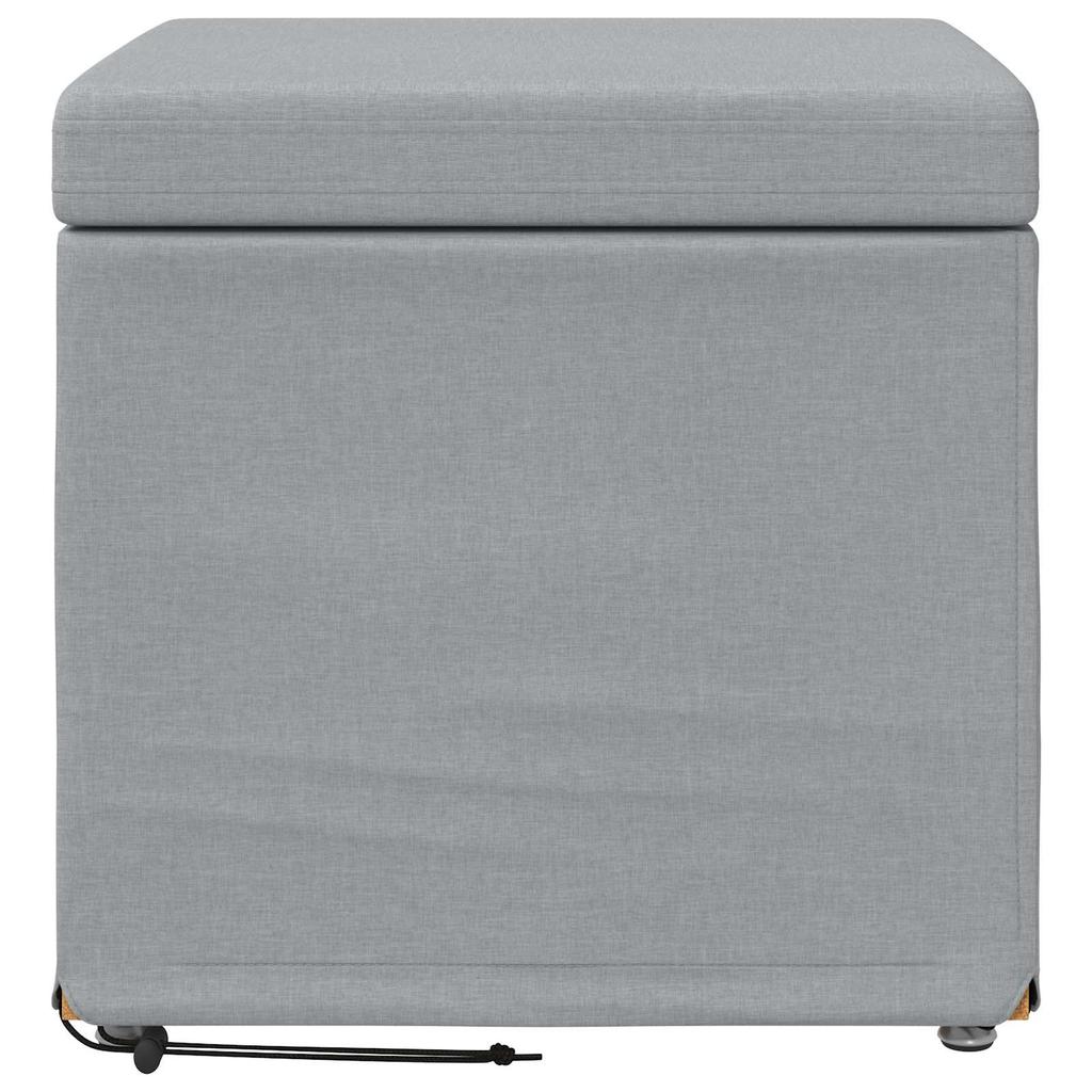 Stool Light Grey 41 X 41 X 40 Cm Fabric and Particleboard