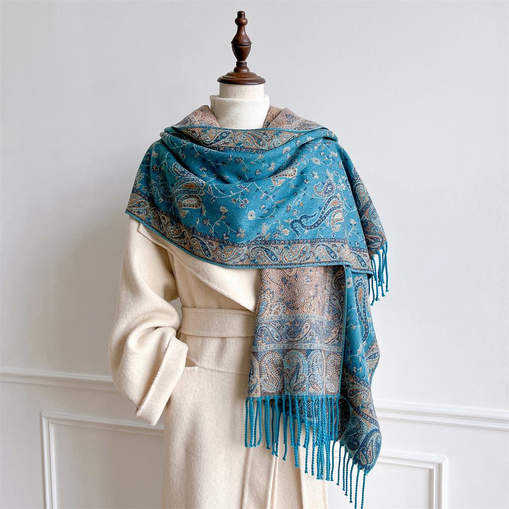 Cashmere Paisley Scarf for Women Winter Pashmina Wraps Warm Shawl Thick Blanket Elegant Poncho Bufanda Echarpe Bandana