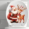 Santa Claus Reindeer Christmas Toilet & Wall Sticker - Creative Holiday Decoration