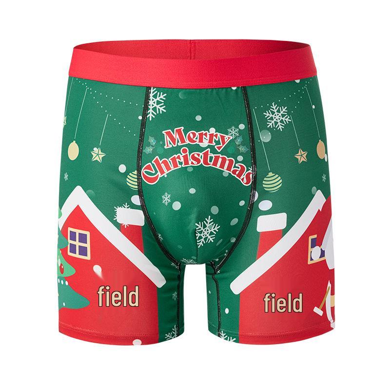

Christmas Men s Breathable Seamless Boxer Briefs - Comfortable European & American Style M зелёный