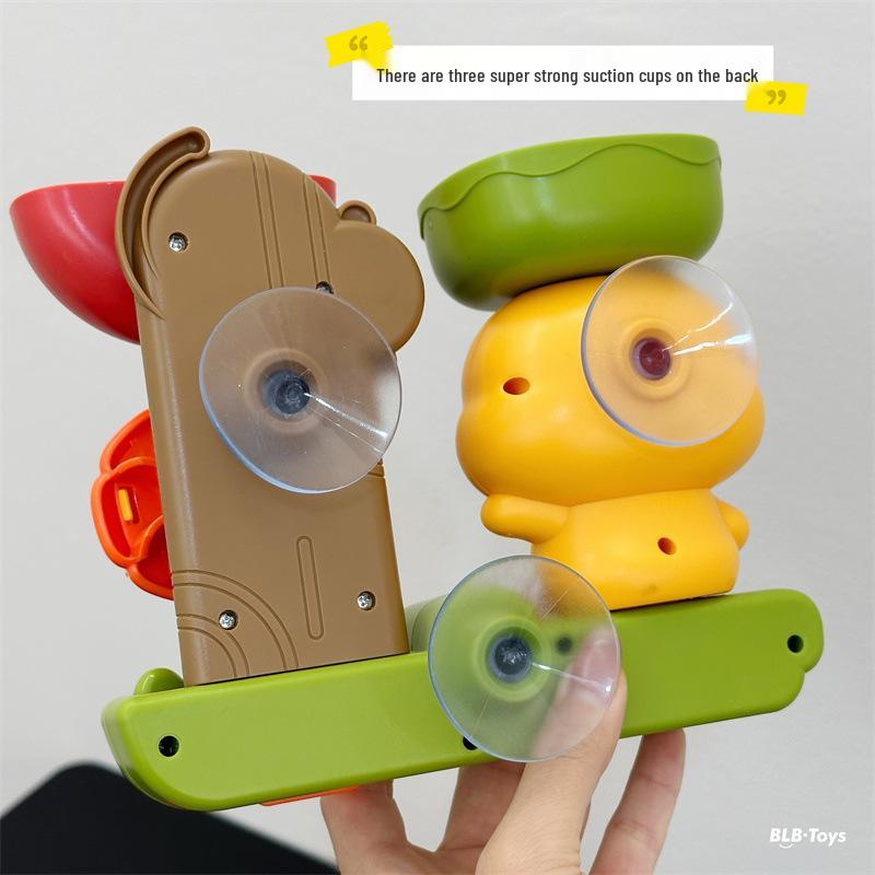 Kinder Cartoon Ente Wasserspiel Badespielzeug mit drehbarer Saugnapf-Dusche