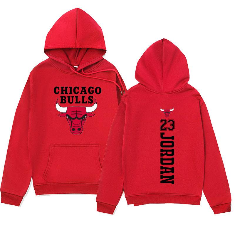 Winter Chicago Bulls #23 Printed Hoodies Fashionable Casual Warm Sports Long Sleeved Men's and Women's Unisex Hooded Sweatshirts