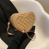Rhombus Embroidery Thread Small Bag Women's Summer New Popular Fashion Chain Messenger Bag Simple Casual Heart Bag