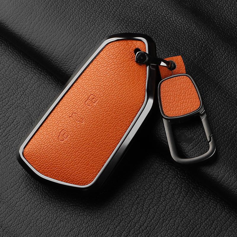 AAABP1 Goatskin Car Key Case Cover For Volkswagen Golf 8 MK8 ID.3 ID.4 Cupra Skoda Octavia A8 SEAT Leon MK4 2020 2021 Formentor Tarraco