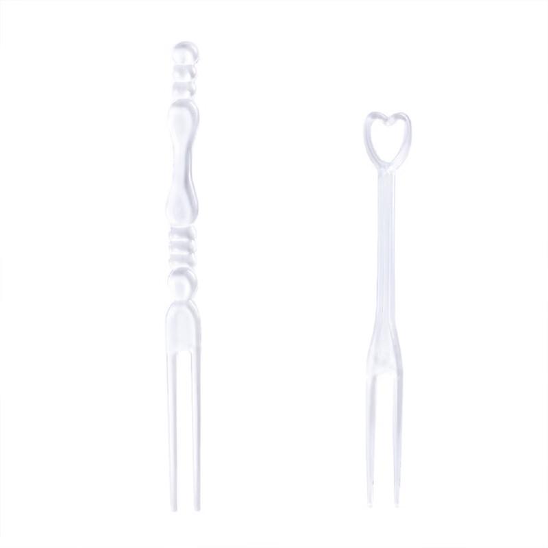 Disposable Transparent Dessert & Fruit Forks