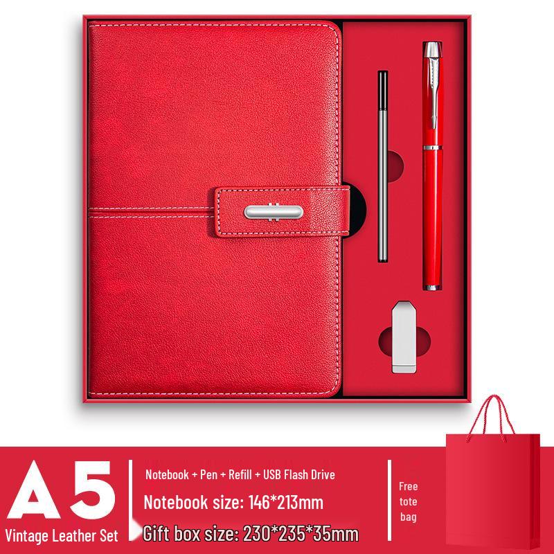 A5 Benutzerdefiniertes Geschäftsnotizbuch & Thermoskanne Geschenkset mit Logodruck für Firmenmeetings