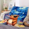 1pc Capybara Art Print Blanket, Lightweight Flannel Fleece with Digital Printing, Soft Warm for Sofa, Travel, Camping, Office, Couch, Chair, and Bed,