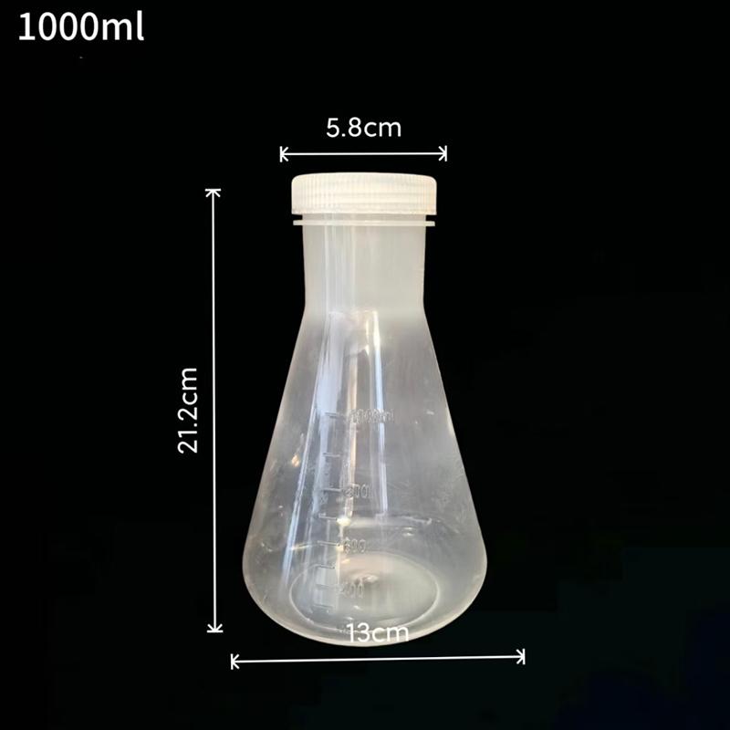 50Ml To 1000Ml Lab Plastic Erlenmeyer Flask Conical Container Bottle With Screw Cap For Laboratory Experiment