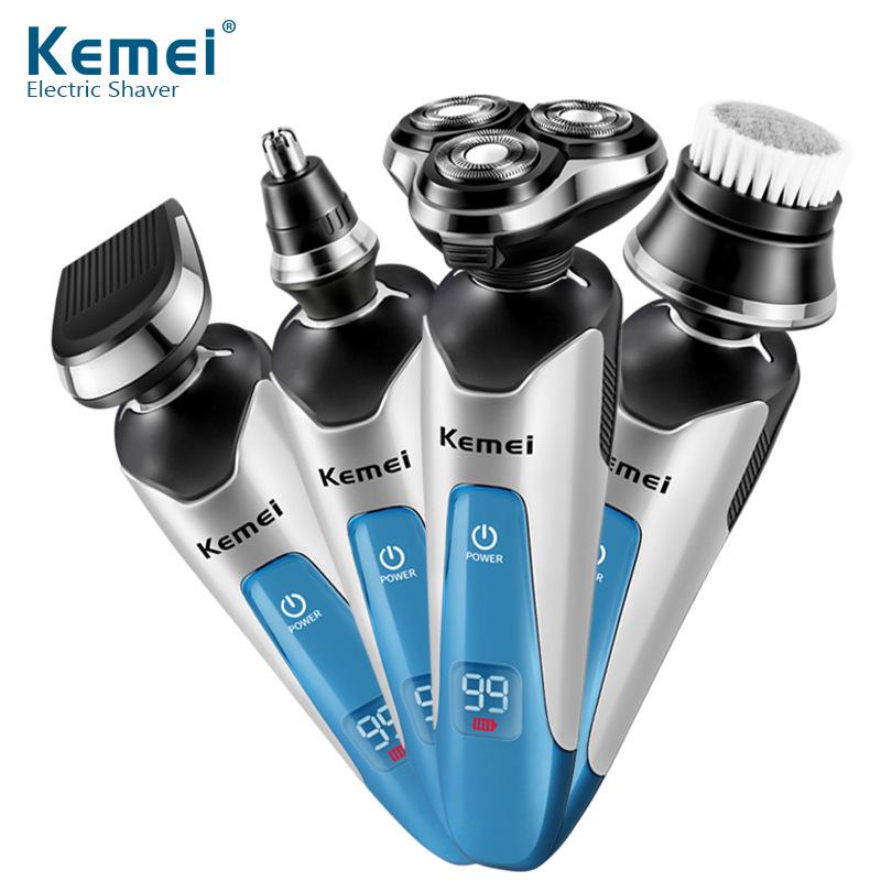 

100-240V Kemei 3D Электрическая бритва Бритва Мужчины Бритвенная машина Триммер для носа Перезаряжаемая плавающая бритва для бороды Водонепроницаемый уход за лицом
