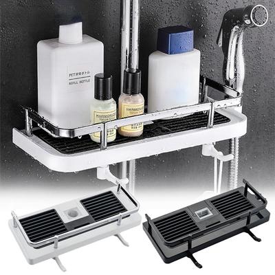 Bathroom Shower Storage Holder  Shelves Shampoo Tray Stand No Drilling Lifting Bathroom Shower Storage Rack Organizer