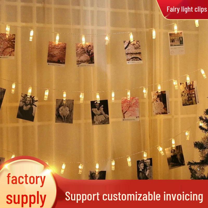 

Светодиодные гирлянды с клипсами и пультом дистанционного управления - Декоративные сказочные фотоклипсы для фона вечеринки Battery Always On, 1.5m 10 Lights