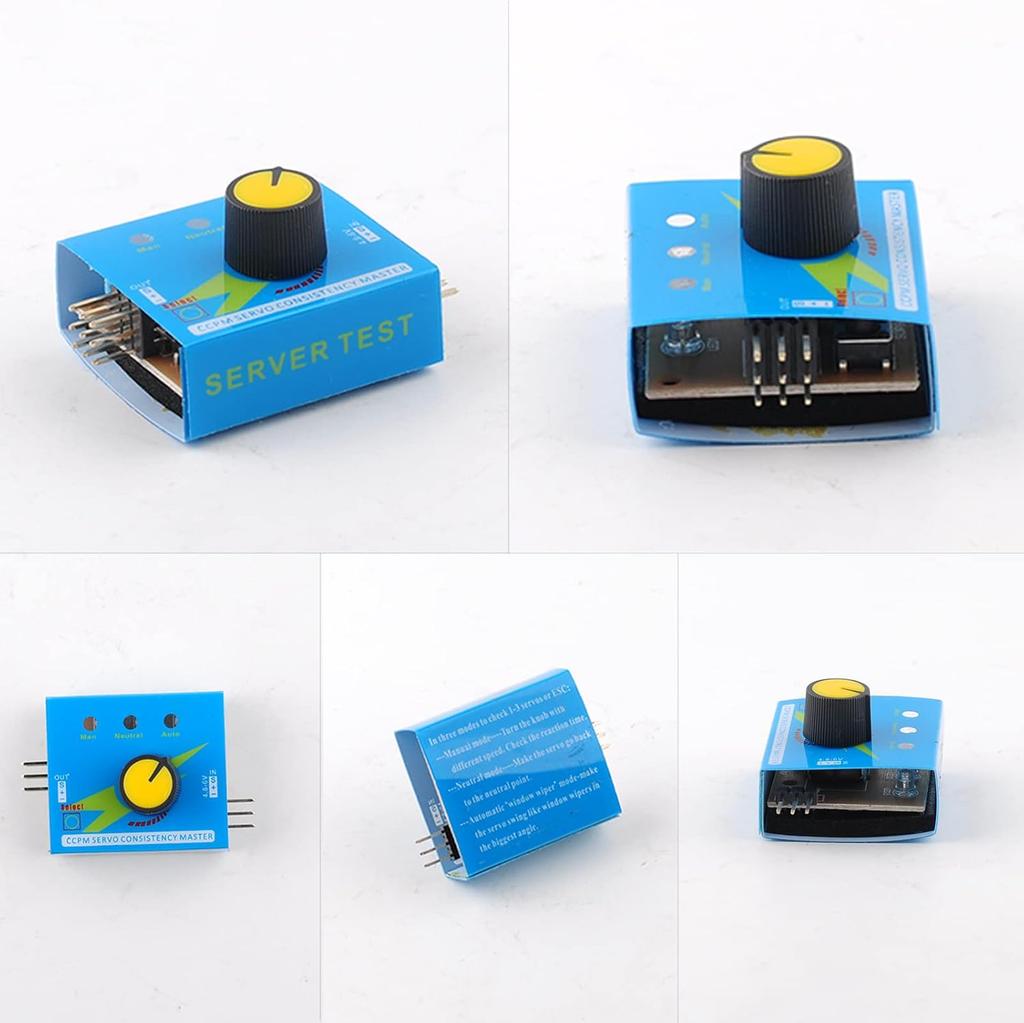 Servo Tester Kit with SG90 9g Micro Servo + RC Servo Tester Controller + 4AA Battery Holder with JR Connector