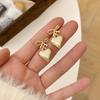 Gold Smooth Bow Heart Clip On Earrings Non Pierced Minimalist Wedding Bridal Jewelry For Women