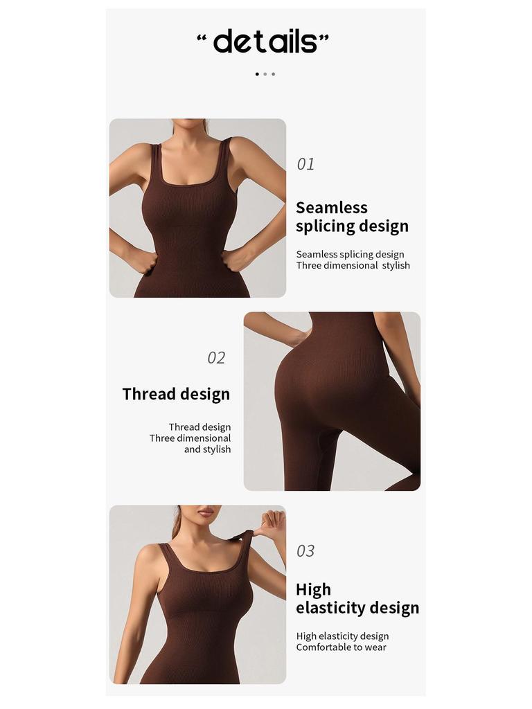 Žebrovaná bezešvá elastická kombinéza: Evropské a americké fitness jógové body