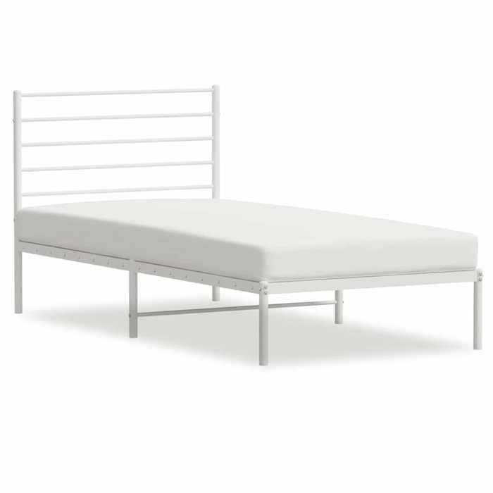 VidaXL Metal Bed Frame with White Headboard 80x200 Cm 352359