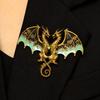 Gothic Fantasy Colorful Enamel Wings Lapel Pin Twin Winged Dragon Brooches for Women Men Game Cosplay Suit Coat Decor Jewelry
