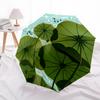 1pc Lotus Leaves Pond Automatic Open/Close Umbrella with Windproof, Functional Design, 8-Rib Sturdy Canopy