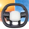 For Hyundai Elexio 2026 DIY Full Coverage Dark Gray Leather Interior Car Steering Wheel Cover