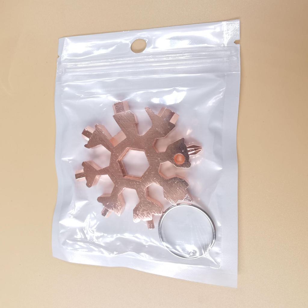 Multifunction Snowflake Wrench Keychain: Hex & Octagonal Universal Outdoor Tool