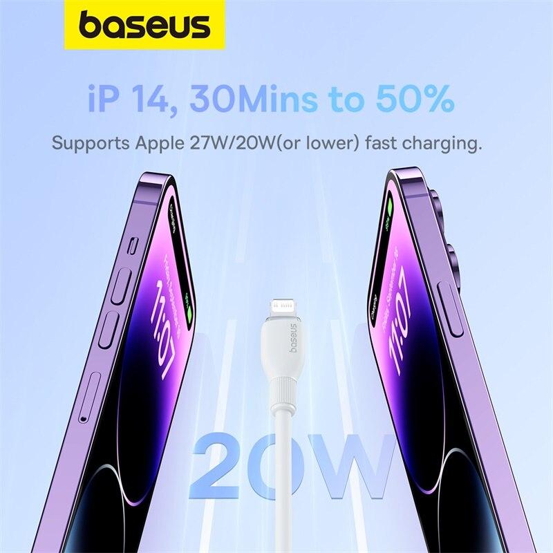 Cavo Baseus TPE da 20W USB C per 14 13 12 11 Pro Max XS Cavo di Ricarica Rapida Tipo C a Lightning Cavo Dati per iPad Macbook