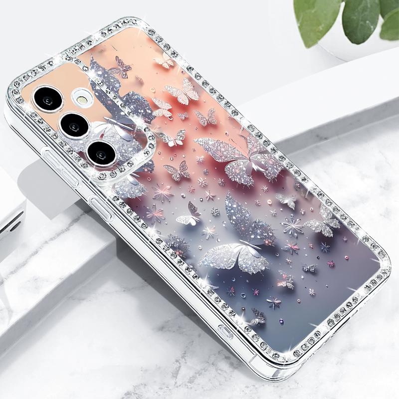 Fantasy Butterfly Pattern Diamond Diamond Case For Samsung Galaxy S25 Ultra S24 Plus S23 S22 S21 FE A14 A15 A16 A25 A26 A35 A36 A54 A55 A56 5G Cover